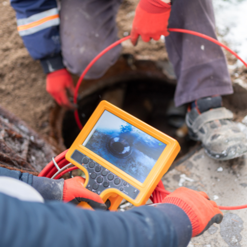 Inspection de drain par caméra avec écran de contrôle  à Portneuf